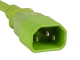 Green Color 18AWG IEC-60320-C14 to IEC-60320-C13 Universal Jumper Power Cord AllCables4U