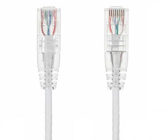White Color Slim Cat6 UTP Snagless Network Patch Cable AllCables4U