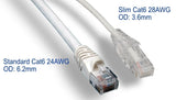 White Color Slim Cat6 UTP Snagless Network Patch Cable AllCables4U