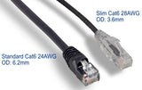 Black Color Slim Cat6 UTP Snagless Network Patch Cable AllCables4U