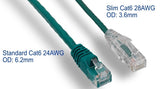Green Color Slim Cat6 UTP Snagless Network Patch Cable AllCables4U
