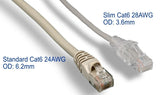 Gray Color Slim Cat6 UTP Snagless Network Patch Cable AllCables4U